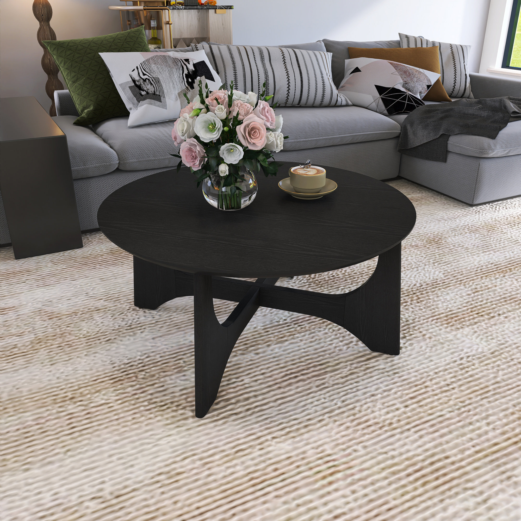 Latitude Run® 36" Round Wooden Coffee Table | Wayfair